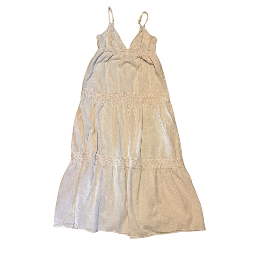 Linen Cream Maxi Dress